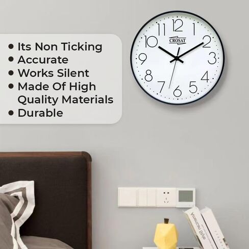 Wall Clock for Living Room - Enhance Your Décor with Our 12 inch Wall Clock - Wall Clocks Battery Operated 12 inch - Round Clock - Silent Wall Clock Non Ticking - White Wall Clock in Saudi Arabia