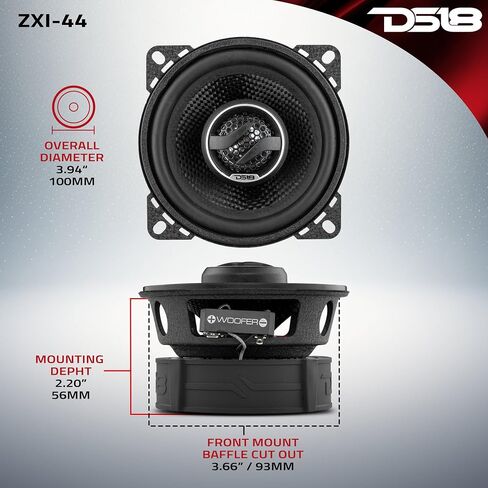 DS18 ZXI-654 مكبر صوت محوري للسيارة مقاس 6.5 بوصة مزود بمكبر صوت نيوديميوم مدمج ومخروط كيفلار - اتجاهين 240 وات بحد أقصى 4 أوم (2 مكبرات صوت) in Kuwait