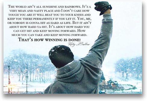 Generic CXLDGUE Rocky Balboa Motivational Quote Movie Poster Decorative Wall Art Boxing Inspiring Quotes Hope Prints Artwork Modern Wall Decor, 16x24in(40x60cm)-Unframed in Saudi Arabia