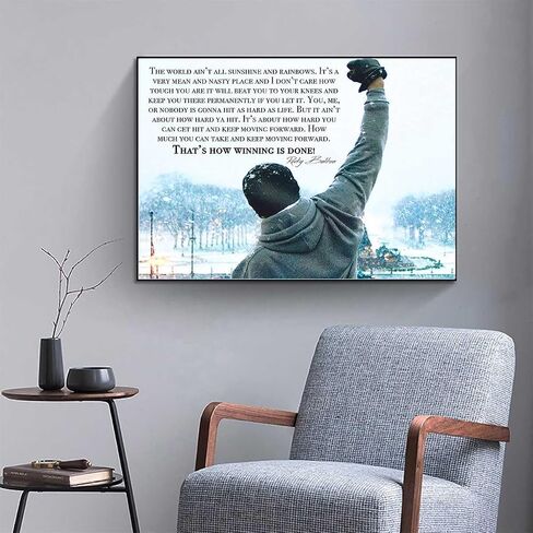 Generic CXLDGUE Rocky Balboa Motivational Quote Movie Poster Decorative Wall Art Boxing Inspiring Quotes Hope Prints Artwork Modern Wall Decor, 16x24in(40x60cm)-Unframed in Saudi Arabia