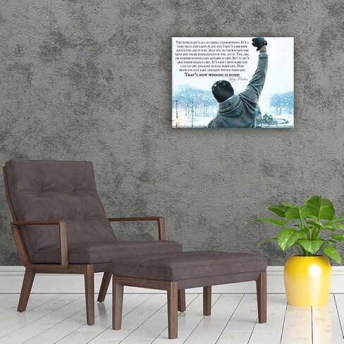 Generic CXLDGUE Rocky Balboa Motivational Quote Movie Poster Decorative Wall Art Boxing Inspiring Quotes Hope Prints Artwork Modern Wall Decor, 16x24in(40x60cm)-Unframed in Saudi Arabia