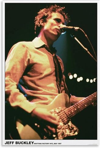 ملصق Jeff Buckley Singer من القماش لتزيين غرفة النوم والمناظر الطبيعية والمكتب هدية عيد ميلاد بدون إطار مقاس 12 × 18 بوصة (30 × 45 سم) in Kuwait