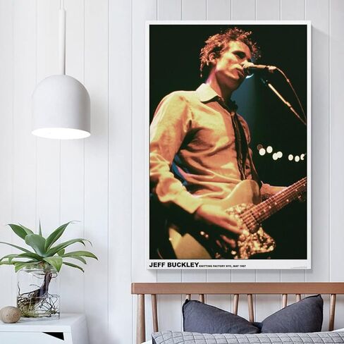 ملصق Jeff Buckley Singer من القماش لتزيين غرفة النوم والمناظر الطبيعية والمكتب هدية عيد ميلاد بدون إطار مقاس 12 × 18 بوصة (30 × 45 سم) in Kuwait