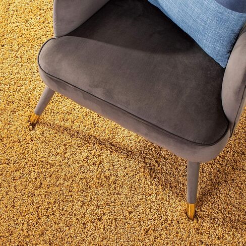 SAFAVIEH Hudson Shag Collection Accent Rug - 3' x 5', Gold, Modern Solid Design, Non-Shedding & Easy Care, 2-inch Thick Ideal for High Traffic Areas in Entryway, Living Room, Bedroom (SGH220D) in Saudi Arabia