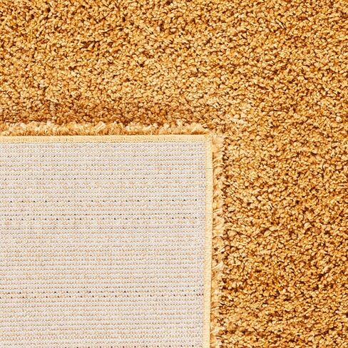 SAFAVIEH Hudson Shag Collection Accent Rug - 3' x 5', Gold, Modern Solid Design, Non-Shedding & Easy Care, 2-inch Thick Ideal for High Traffic Areas in Entryway, Living Room, Bedroom (SGH220D) in Saudi Arabia