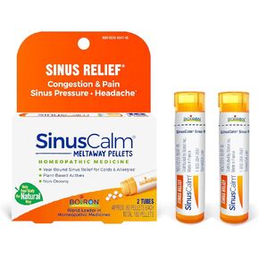 Boiron SinusCalm Pellets for Sinus Pain Relief, Runny Nose, Congestion, Sinus Pressure, Headache - 2 Count (160 pellets)