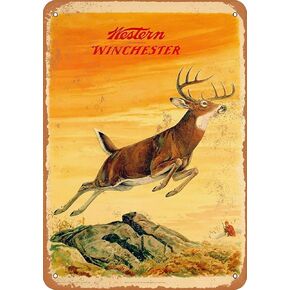 Wisesign Metal Tin Sign 8x12 inche - Vintage Style/Rusty Look 1958 Western Deer - Plaque Poster for Bar Pub Beer Home Garage Man Cave Wall Decor