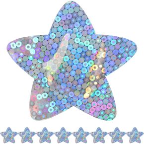 Healvian 50Pcs Star Shaped Self Adhesive Bandages,Glitter Bandages,Small One Time Patches,Fun Star Shaped Bandages,Adhesive Breathable Emergency Bandages for Children Couples,Protection Care