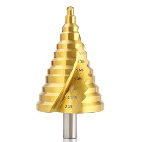 M35 Four Spiral Flute Cobalt Step Drill Bit Set 1/8"-7/8", Industrial Grade Wear-Resistant TiAlN Coated 1/4" Hex Shank Step Bit for Metal, Stainless Steel, Aluminum, Wood, Plastic (3pcs)