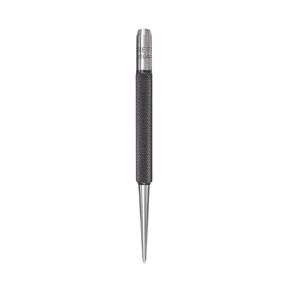 Starrett Steel Prick Punch with Knurled Grip for Precise Positioning and Secure Holding - Hardened and Tempered Steel, 4" Length, 5/64" Diameter Tapered Point