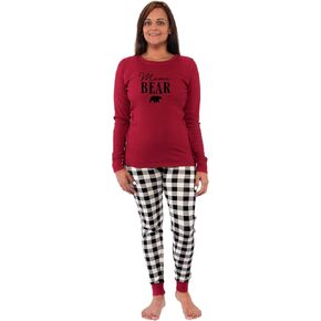 Touched by Nature Unisex Holiday Pajamas, Bear Women, Women Small