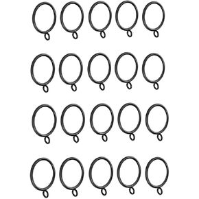 MIZORLIE 30PCS Window Hardware Clip Rings, Drapery EyeletBasics Curtain Rod Clip Rings for 1.5" Drapery Rings(Black)
