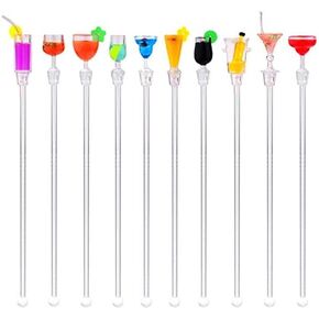 Cocktail Mixing Spoon, Cup Acrylic Mixer Bar puddler Swizzle stick Sticks 10 pcs