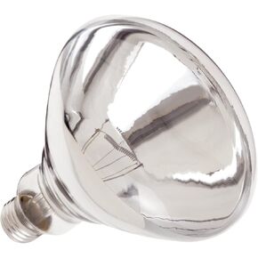 Satco S4885 120V 250 Watt R40 Medium Base Shatterproof Heat Lamp, Incandescent, Clear - 2 Pack