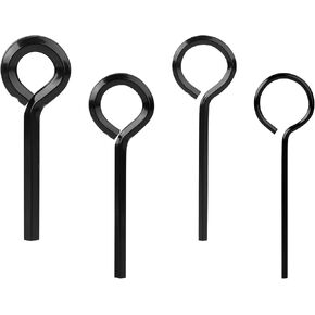 Sliverdew Standard Hex Dogging Key Allen Wrench Set, 5/64'' 1/8'' 5/32'' 7/32'', Wrench Keychain with Full Loop for Push Bar Panic Exit Device