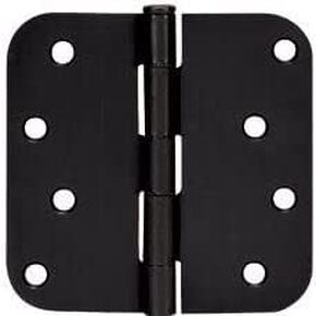 12 Pack - Cosmas Flat Black Door Hinge 4" Inch x 4" Inch with 5/8" Inch Radius Corners - 44074