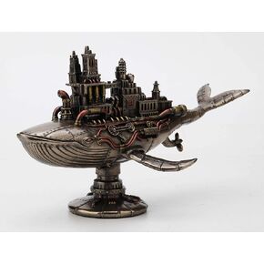 Veronese Design 6 7/8 Inch Steampunk Fifty Two Hertz Galactic Space Colony Whale Cold Cast Resin Bronze Finish Statue Home Decor
