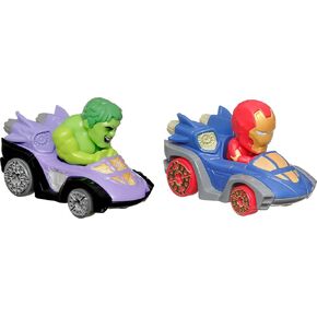 Hot Wheels RacerVerse, Set of 5 Die-Cast Marvel Toy Cars Optimized for Hot Wheels Track Performance with Popular Marvel Characters as Drivers, Gift for Kids & Collectors
