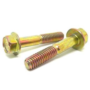 (50 Pieces) 1/4-20x1-1/2" Grade 8 Hex Flange Bolts Screws UNC Coarse Partial Threads Zinc Yellow