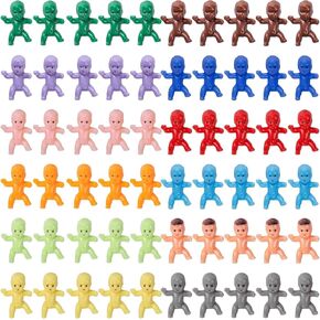 ZZYFGH 48 Mardi Gras King Cake Babies Bulk 1.2inch Mini Baby Figurines for Baby Shower Ice Cube Game Party Favor Supplies Metallic Purple Green Gold