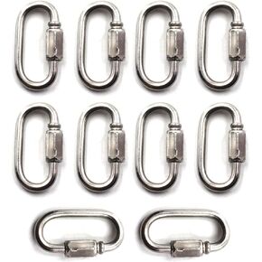 Flomore Lock Quick Link Chain Connector 304 Stainless Steel Screw Lock Carabiner