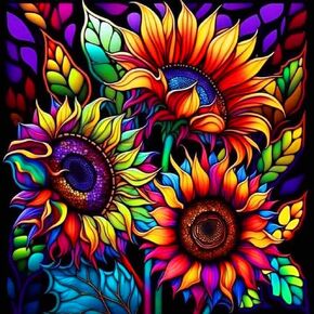 Stalente Diamond Painting Kits for Adults, Sunflower 5D DIY Diamond Art Kits for Beginners Round Full Drill Diamond Painting for Home Wall Decoration Gift 12×12inch, Flower