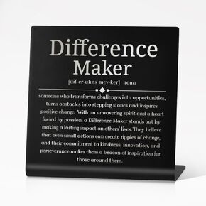 Difference Maker Definition Stainless Steel Office Desk Decor, Appreciation Gifts for Women Man Boss Supervisor Teacher Mentor Counselor, Retirement Going Away Gifts for Coworker