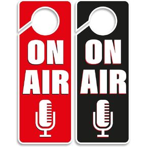 On Air Sign, Door Knob Hanger 2 Pack, Double Sided, Ideal for Using in Any Room.