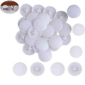 100 Pcs Screw Caps White Plastic Screw Cap Covers Assortment Kit, Screw Covers Caps Self-Tapping Caps Hole Covers for Phillips Screws Head, Cabinet, Decoration Tapping Fasteners, 17mm
