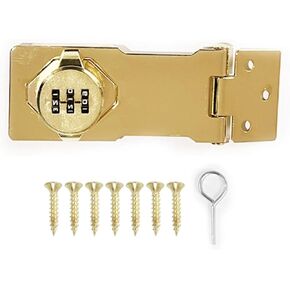 Multifunctional Combination Hasp Lock, Combination Lock for Cabinets, Mailboxes, Barn Doors, Floral Pet Doors and Office File Cabinets