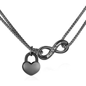 XIUDA Infinity Urn Necklace for Human Ashes Always in My Heart Cremation Necklace Stainless Steel Memorial Ash Jewelry for Women