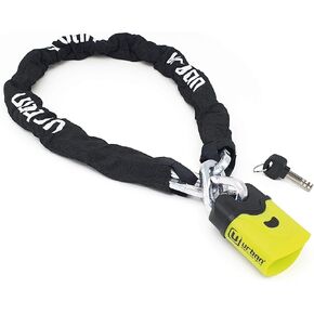 Urban U4K120 Motorcycle Chain Lock Hardened Steel, ø0.39in, 3,93ft Long, Link Plus System, Textile Cover, Security Anti-Theft Padlock, Double Locking, Scooter, Electric Bicycle, Containers, Gates