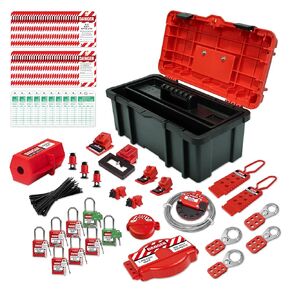 TRADESAFE Lockout Tagout Tool Kit - 85 Loto Devices, Loto Locks, Breaker Lockout Devices, Loto Tags, Inspection Tags, Cable Lock, Gate Valve Lockout, Plug Lock, Hasps