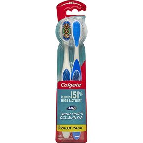 Colgate Solar Powered 360 Toothbrush, 2-ct, Blue/White