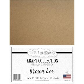 الورق المقوى كرافت المعاد تدويره - 8.5" X 11" - ممتاز 100 رطل. غطاء - 25 ورقة من كاردستوك ويرهاوس