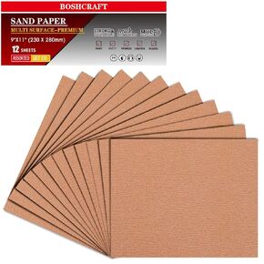 50 Pcs 1/4 Sheet Sandpaper, Premium Sand Paper 80/120/150/220/320/400 Grit Sandpaper Sheet Sand Paper Assortment for Wood Metal Automotive Palm Sanders 5.5" x 4.5"
