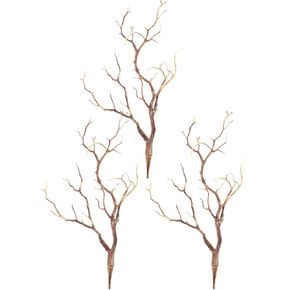 STOBOK Artificial Antler Dried Tree Branches,3pcs Plastic Manzanita Branches Decorative Plant Twigs Dry Branch Decor for Wedding Table Decoration Home Supplies Coffee