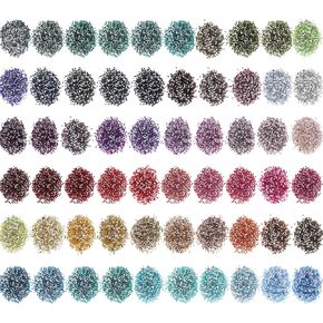 Sasylvia 300000 Pcs 60 Color Diamond Painting Beads 2.8 mm Diamond Art Beads Resin Round Diamond Dots Refill Beads Drills Replacements Flatback Rhinestones for Diamond DIY Accessories(Classic Color)
