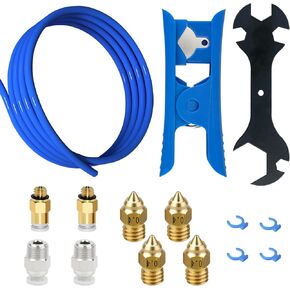 PTFE Teflon Tube Bowden Tubing 1m for 1.75mm Filament 3D Printer Replacement Parts Kit,with 2X PC4-M6 2X PC4-M10 Pneumatic Fittings Tube Cutter for Ender 3 V2/ Ender 3/ Pro/Ender 5/ CR-10/10S