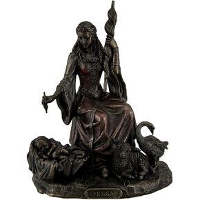 Veronese Design Frigga Norse Goddess of Destiny Love and Marriage w/Infant Animals & Spindle