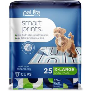 Pet Life Unlimited Smart Prints XXL Puppy Pads | Dog Pads| Training Pads | Odor Controlling Paw Activated Fragrance | Super Absorbent | Leak Proof | Made in The USA | 30" x 36" | 60 Count