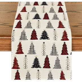 Artoid Mode Xmas Tree 2PCS Christmas Table Runner, Seasonal Winter Kitchen Dining Table Decoration for Home Party Decor 13x72 Inch