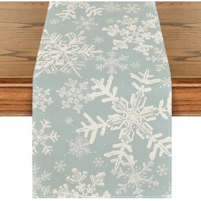 Artoid Mode Red Snowflakes Christmas Table Runner, Winter Holiday Kitchen Dining Table Decoration for Home Party Decor 13x72 Inch