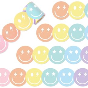 AnyDesign 32.8Ft Preppy Happy Face Bulletin Board Border Pastel Smile Face Die Cut Trim Border Roll for Classroom Chalkboard School in Kuwait