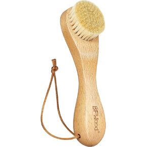 BFWood Laundry Stain Brush, Natural Soft Boar Bristle for Scrubbing Out Tough Stains on Delicate Fabrics, Knits, Cotton, Linens, No Damage
