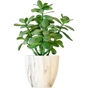 365 Blooming Decor Artificial Potted Jade Plant 12 inch, Luxury Faux Succulent Plant for Home Decor, Office Decor, Money Tree, Faux Plants Indoor Crassula ovata