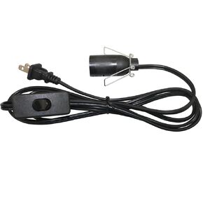 6 Feet Salt Lamp Cord Replacement Cord with On/Off Switch and E12 Candelabra Base (Black, 1 PC)