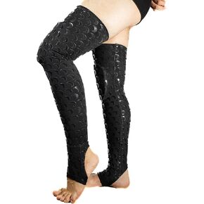 Sticky Moon Grippy Thigh Highs with Knee Pads for Pole Dancing, Silicone-Printed Socks with Removable Knee Pads