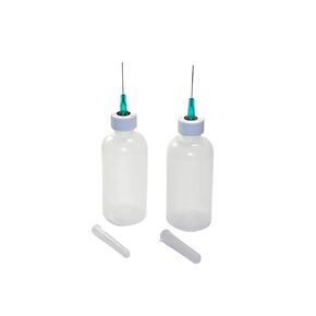 Gaunt Industries HYPO-25 (2 Pack)- Acrylic Welding Dispensers - Precision Epoxy & Solvent Cement Applicators - 2 Ounce Clear Plastic Bottles with 23 Gauge Blunt Needle tip- Weld-on Applicator