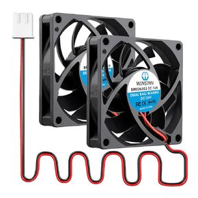 WINSINN DC 70mm Fan 24V 7015 Dual Ball Bearing Brushless Cooling 70x15mm 2PIN (Pack of 2Pcs)